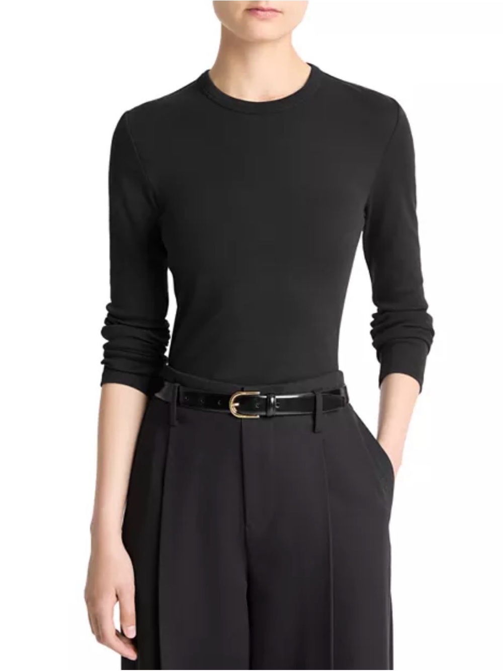 Vince Black Long-Sleeve Crewneck Tee (M)